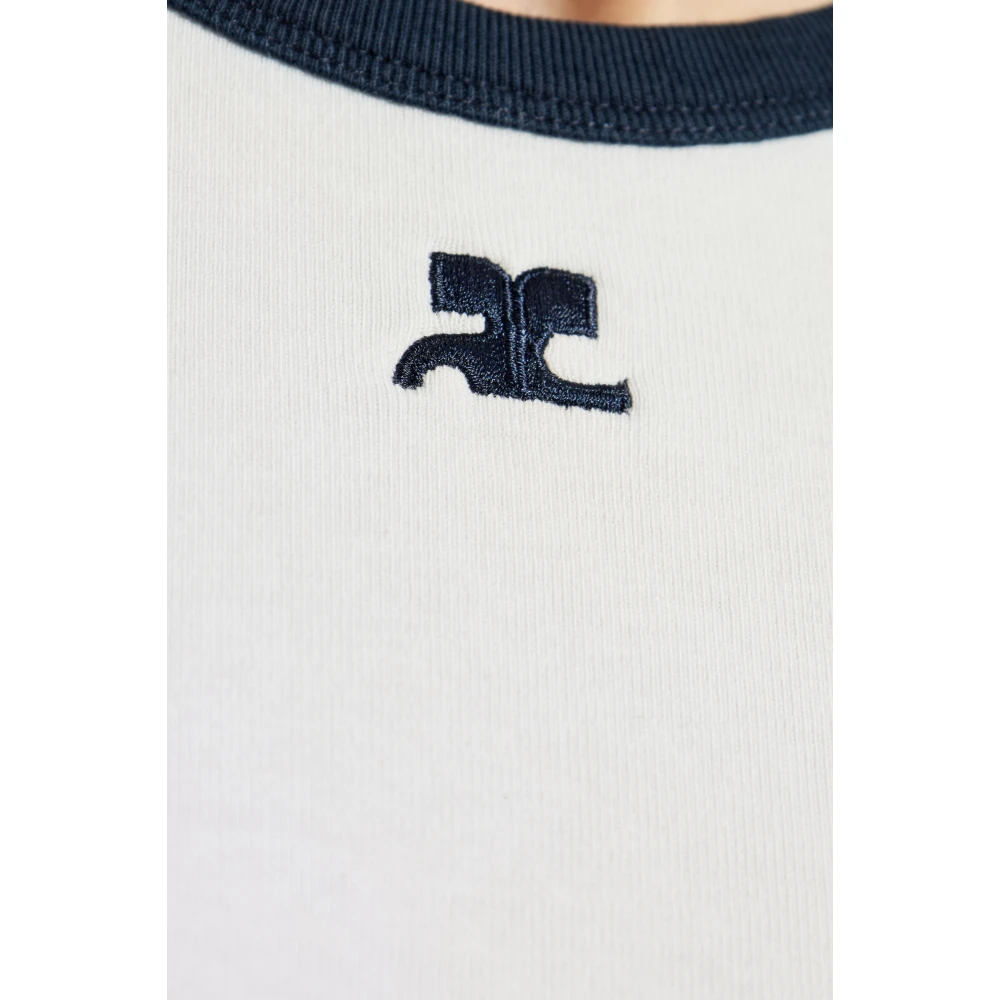 Courrèges T-shirt met logo White Heren