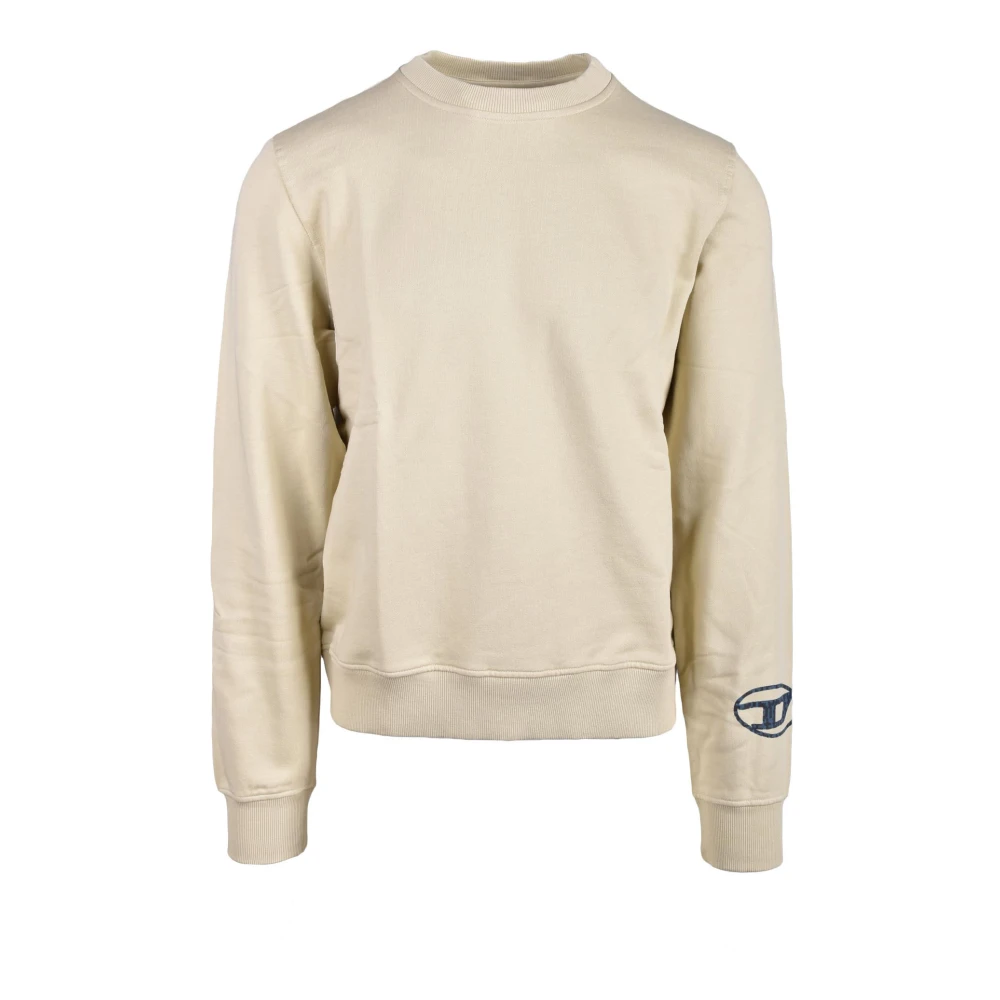 Diesel Katoenen Gebreide Trui Beige Heren