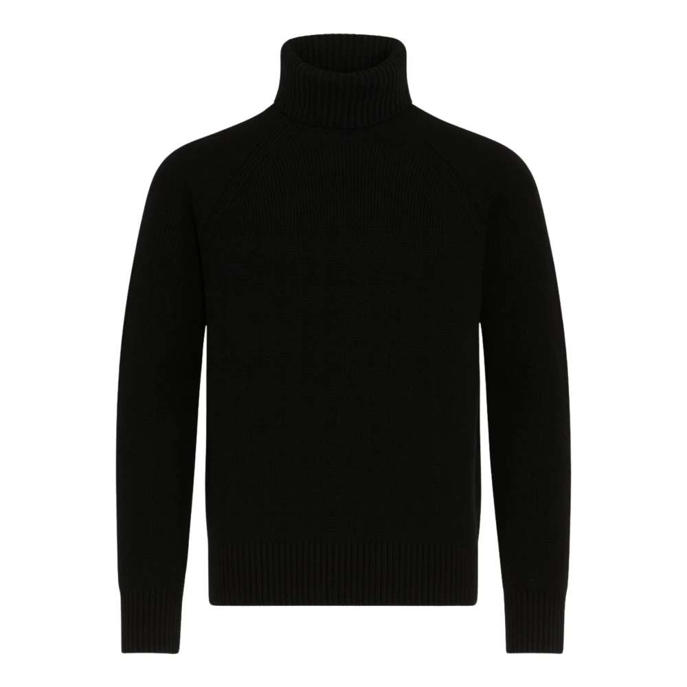Paolo Pecora Men's Black Merino Wool Jumper - Turtlenecks - 2XL - Knitwear