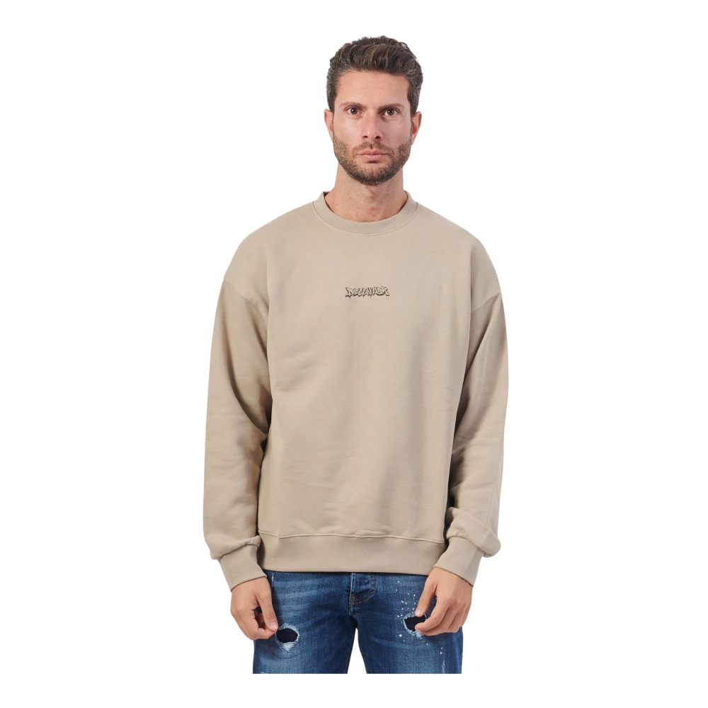 Disclaimer Basis Ronde hals Lange mouwen Sweatshirt Beige Heren
