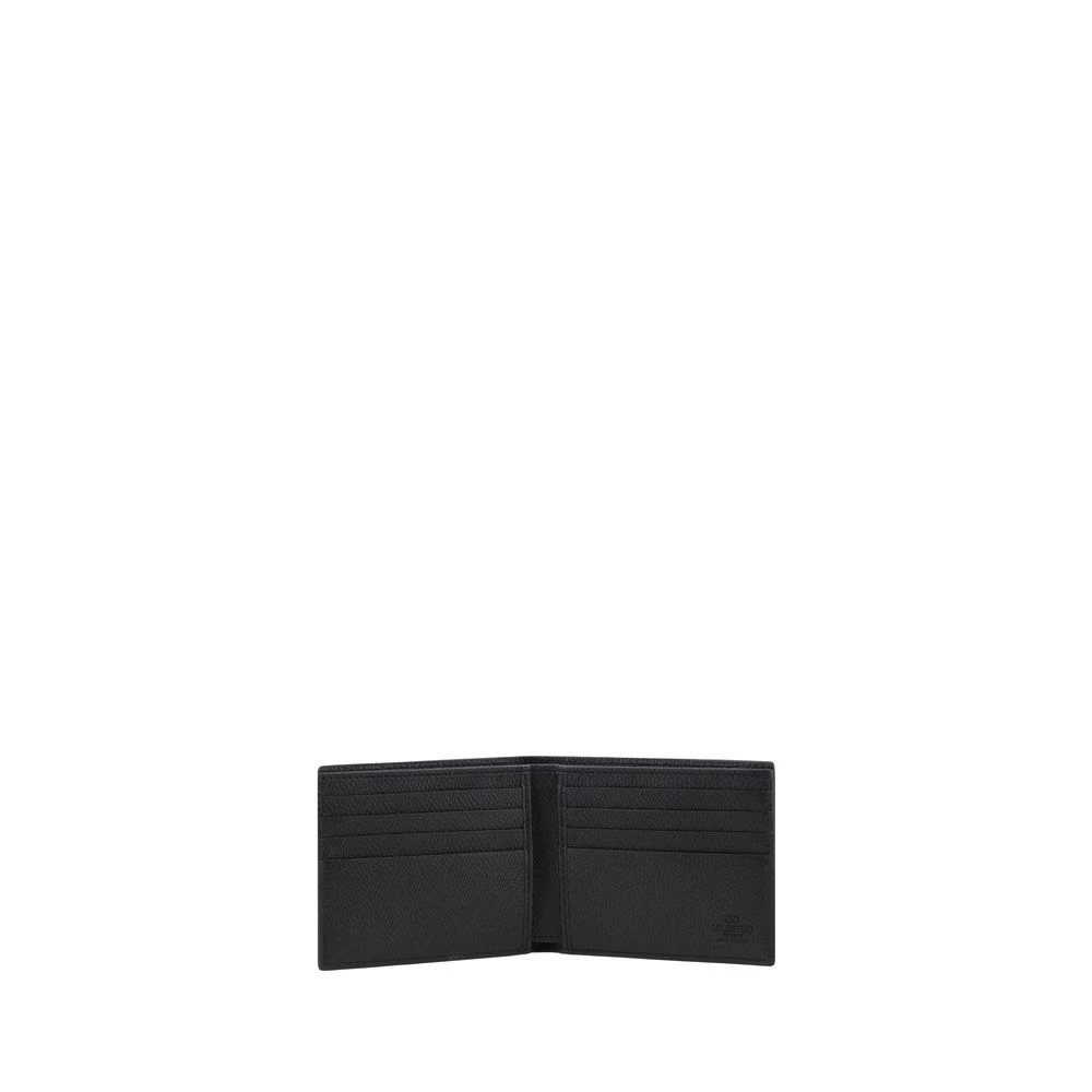 Valentino Garavani Iconische leren portemonnee met Vlogo Black Heren
