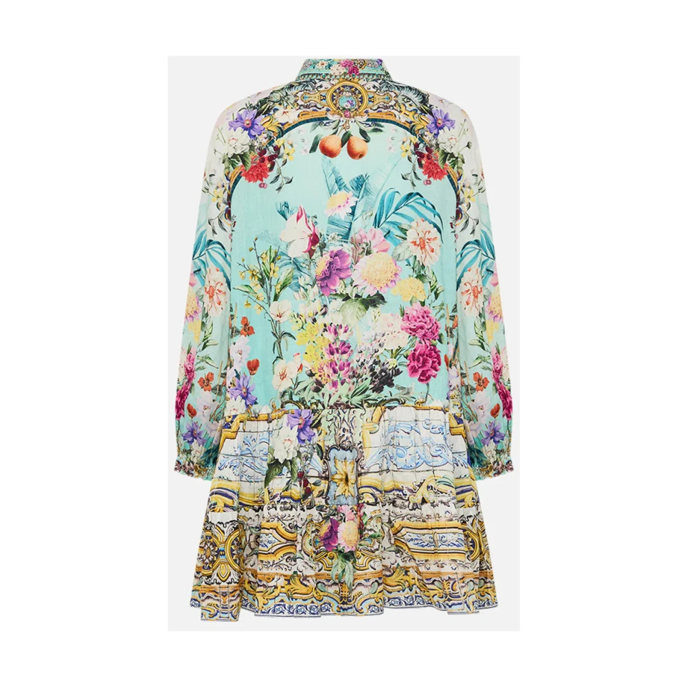 Camilla Gelaagde Korte Jurk Tuinen Queluz Palace Multicolor Dames