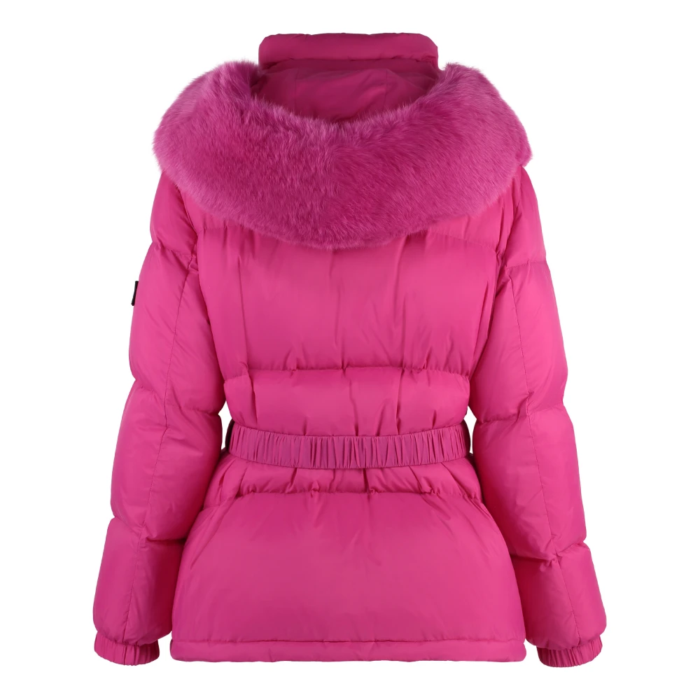 Yves Salomon Bontkraag Hooded Donsjas Pink Dames