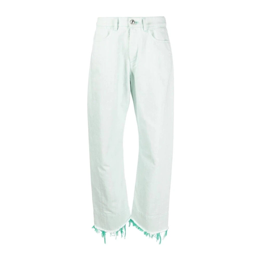 Jil Sander Elegante Groene Katoenen Broek Green Dames