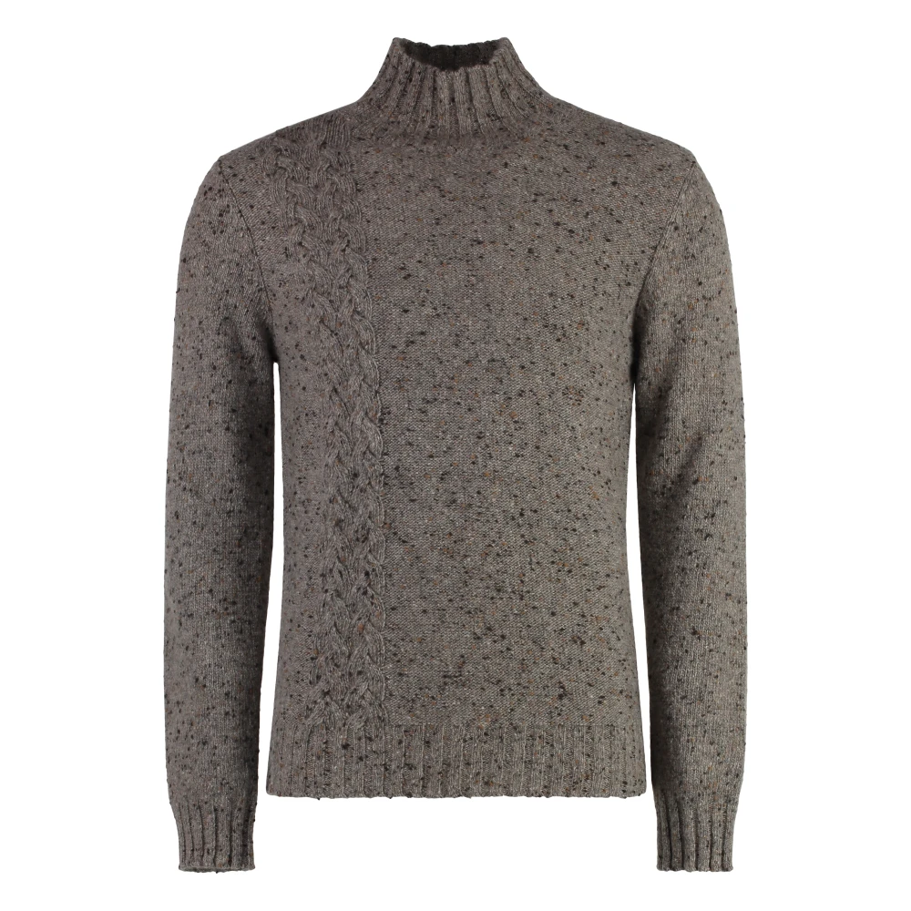 Malo Heather Cashmere Turtleneck Sweater Gray, Herr