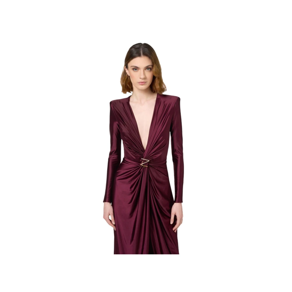 Elisabetta Franchi Lange jurk met elegant design Red Dames