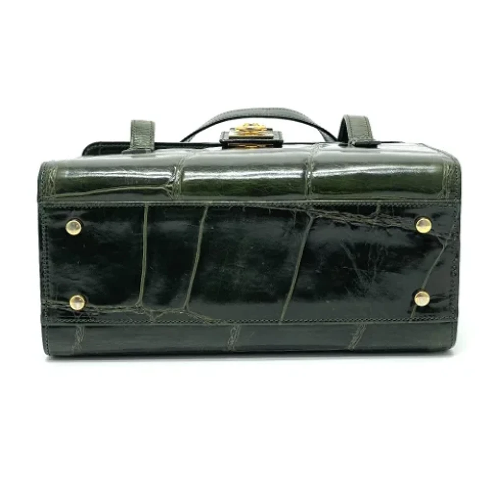 Celine Vintage Pre-owned Leather handbags Green Dames
