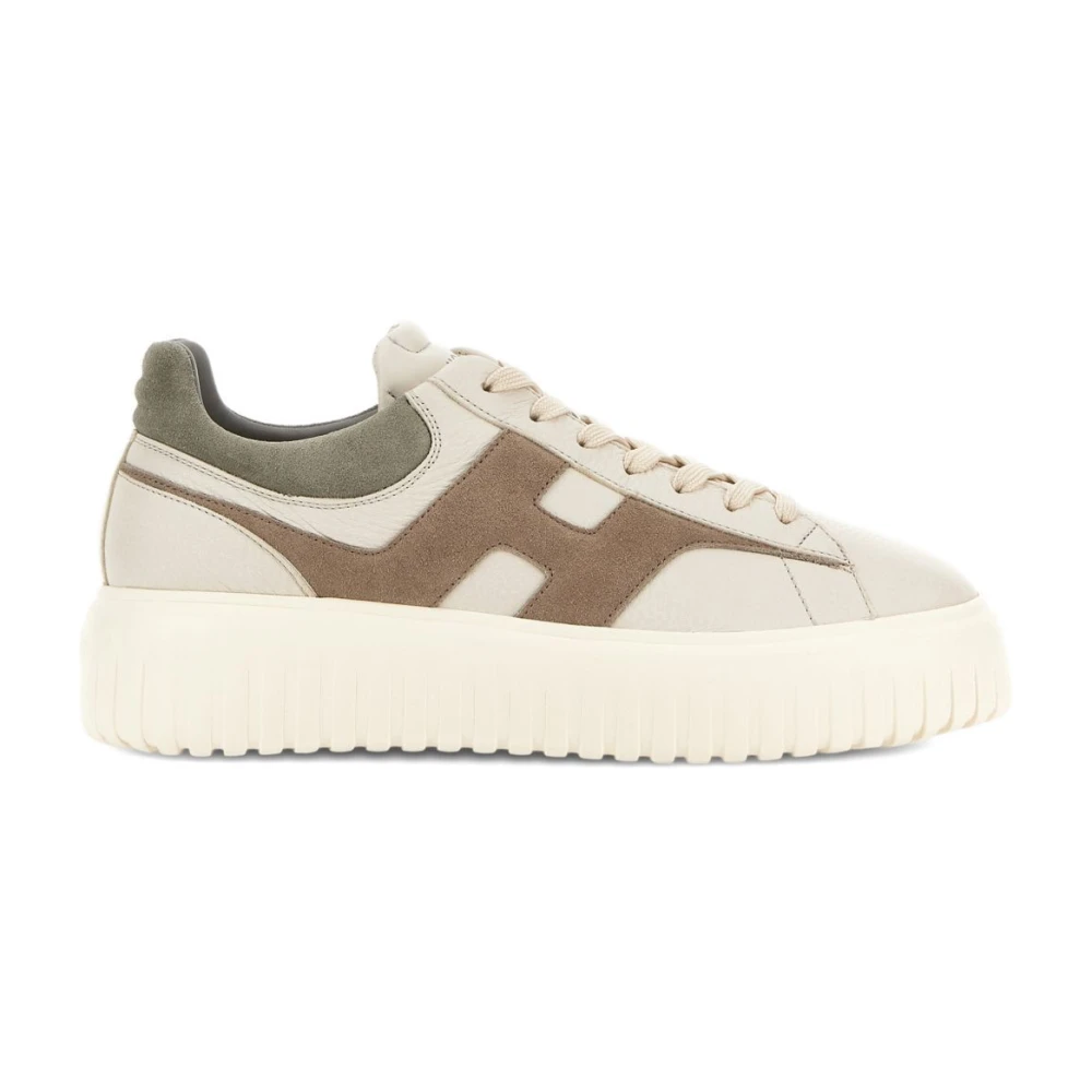 Hogan Men's Beige Sneakers, 9 Uk, H-Stripes Trainers