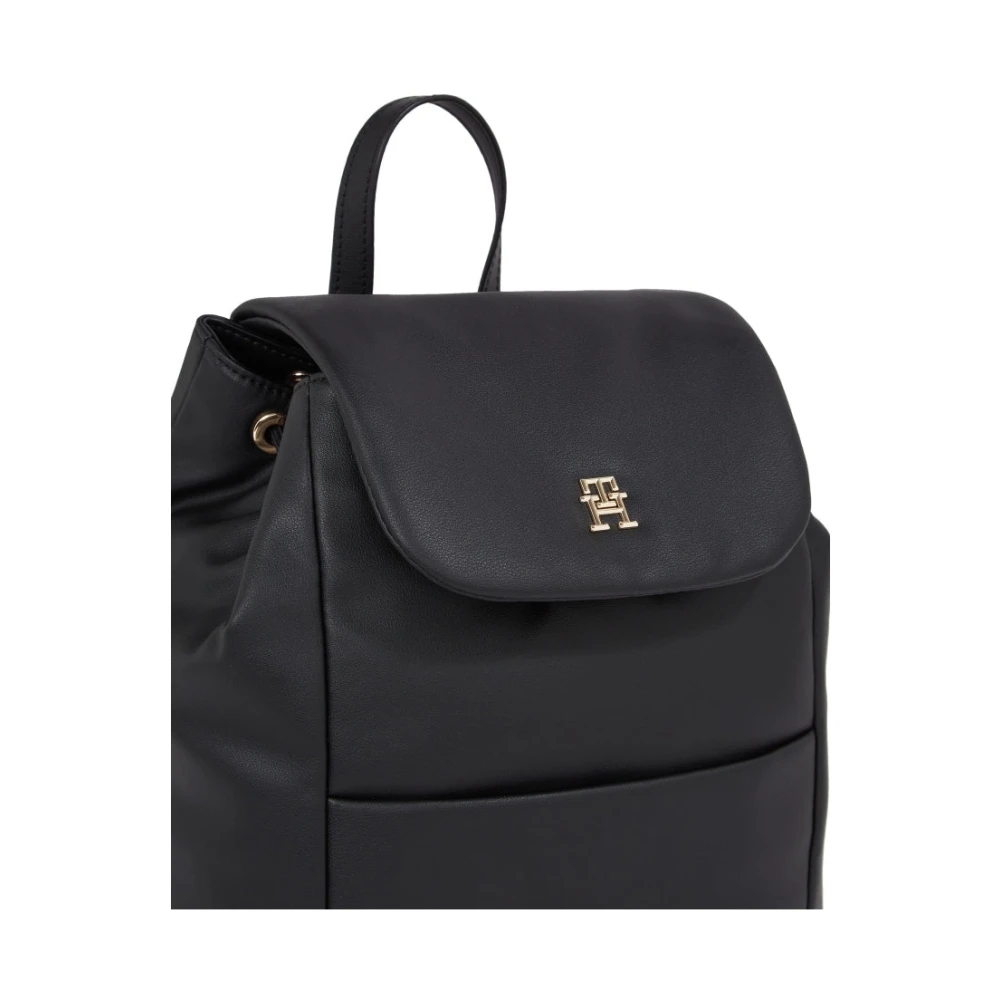 Tommy Hilfiger Zwarte Poppy Reform Flap Rugzak Black Dames