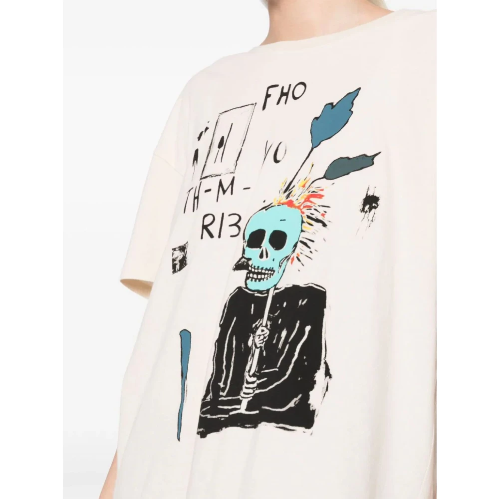 R13 Punk Sketch Relaxed T-shirt Beige Dames