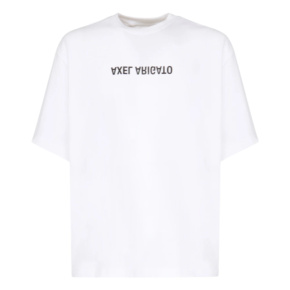 Axel Arigato Vit Logo Print T-shirts och Polos White, Herr