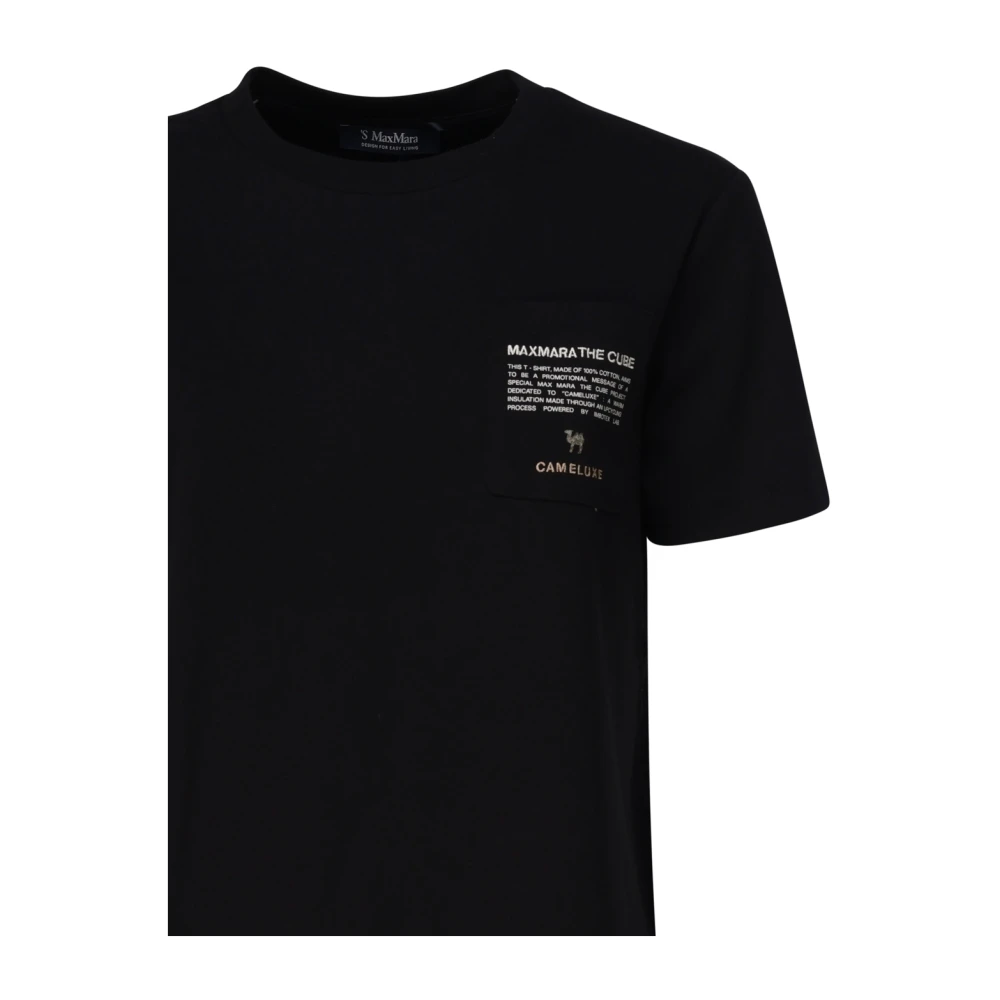 Max Mara Zwarte Jersey T-shirt met Cameluxe-zak Black Dames