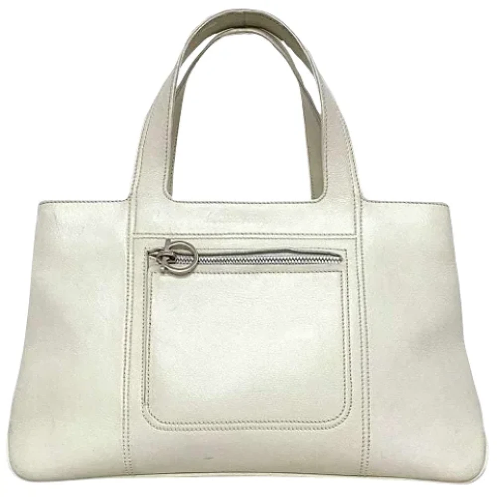 Salvatore Ferragamo Pre-owned Leather handbags Beige Dames