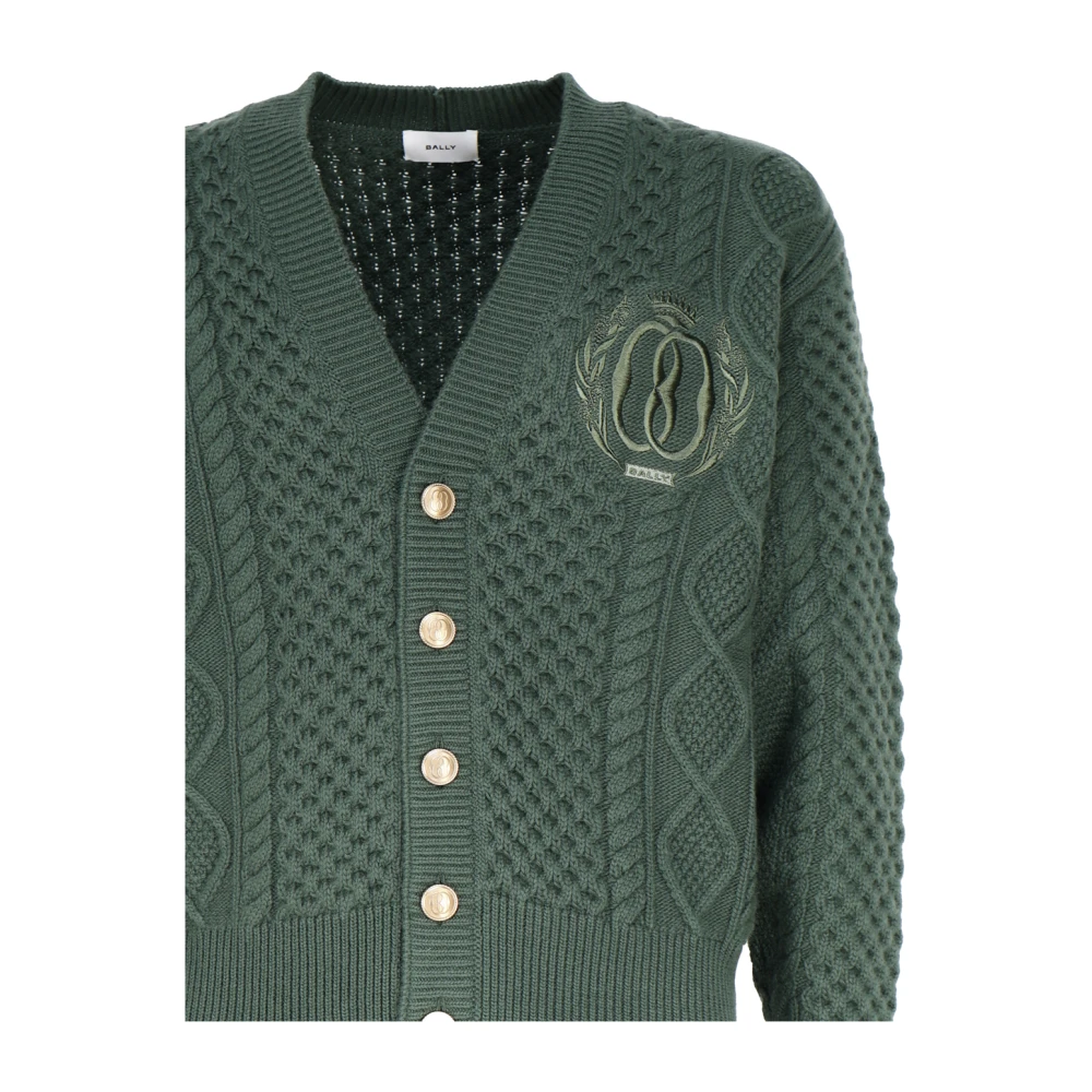 Bally Groene Wollen Trui met Geborduurd Logo Green Heren