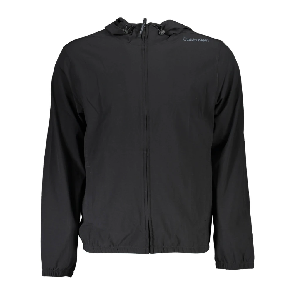 Calvin Klein Men's Black Hooded Zip Sweatshirt Technical Fabric
