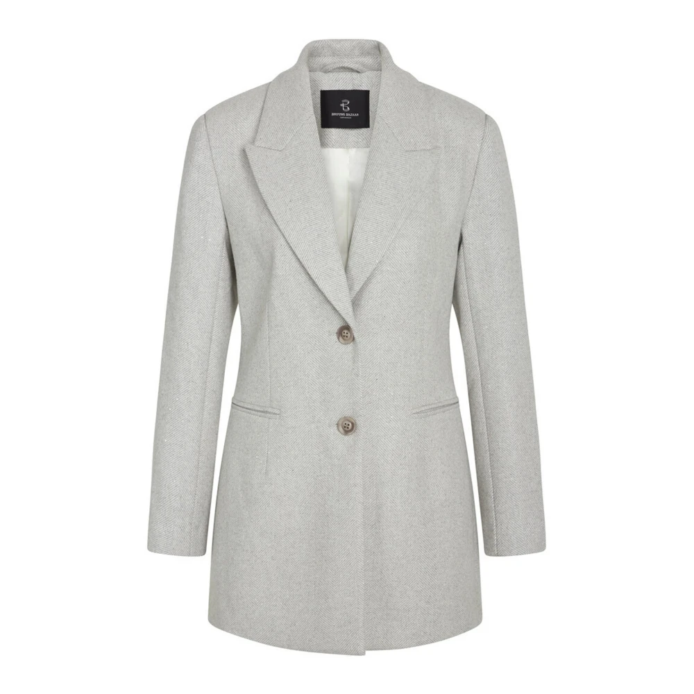 Bruuns Bazaar Elderbbfana Blazer Light Grey Melange Gray Dames