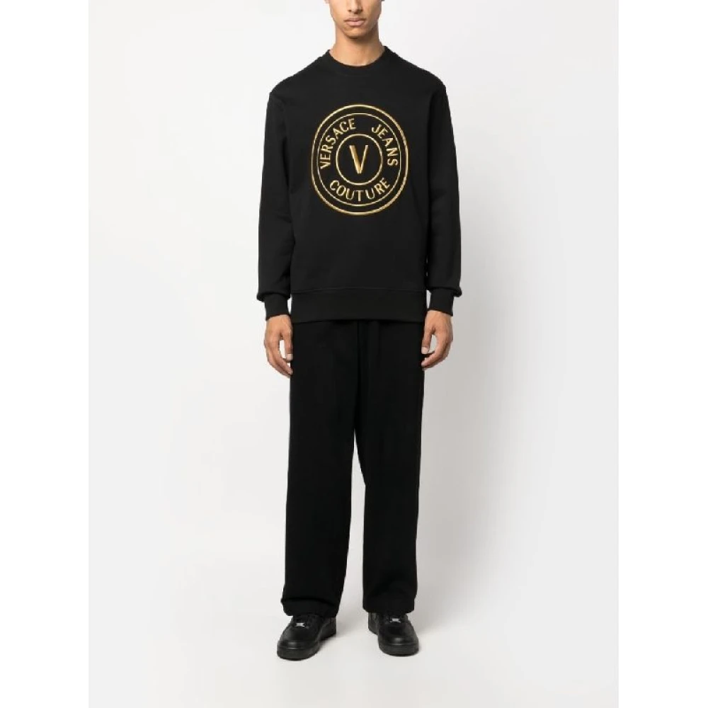 Versace Jeans Couture 3D Embro Sweater Zwart Goud Heren Black Heren