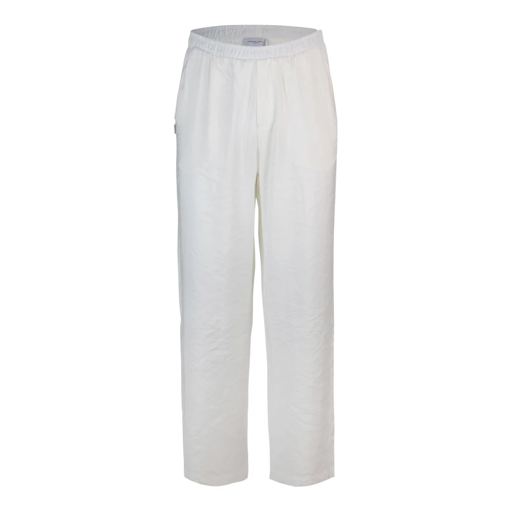 Family First Elastische taille Wijde pijpen broek White Heren