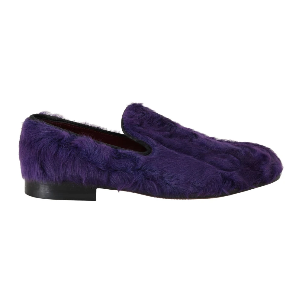 Dolce & Gabbana Women's Purple Luxury Sheep Fur Loafers