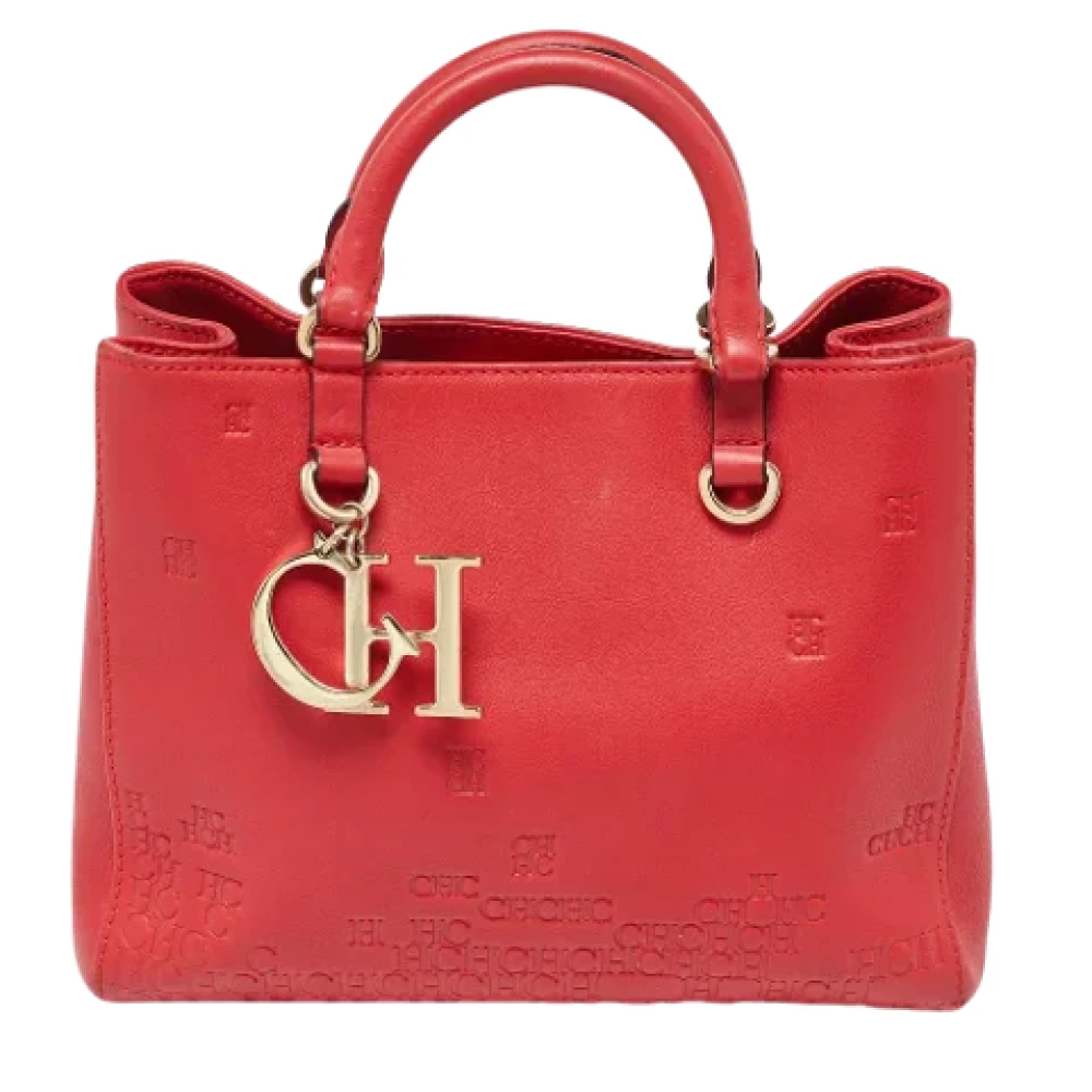 Carolina Herrera Pre-owned Leather totes Red Dames