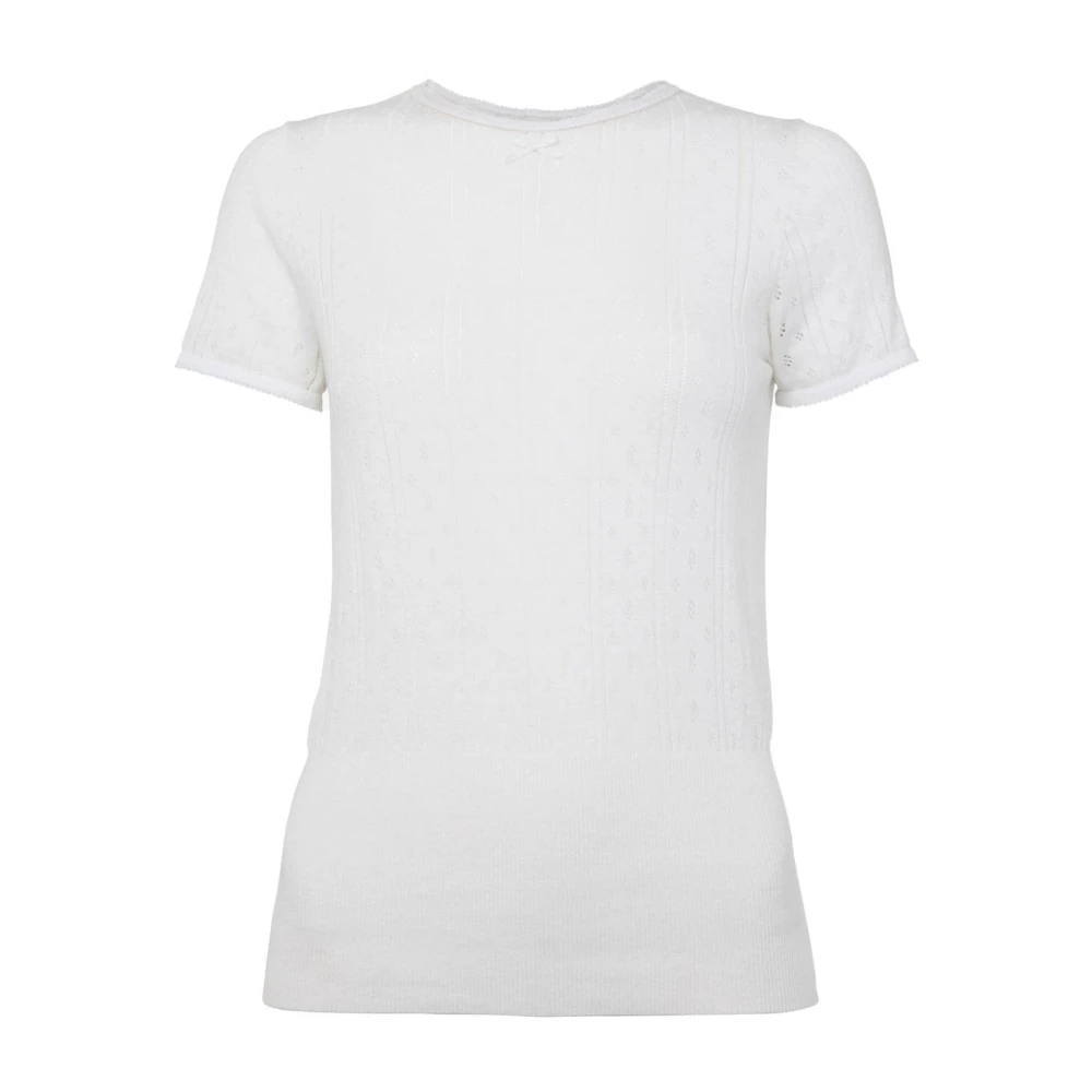 JW Anderson Katoen Kasjmier Gebreide Top White Dames