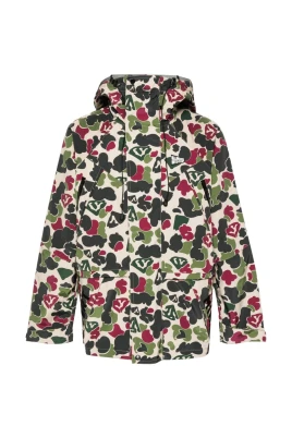 Grön Camouflage Huva Jacka