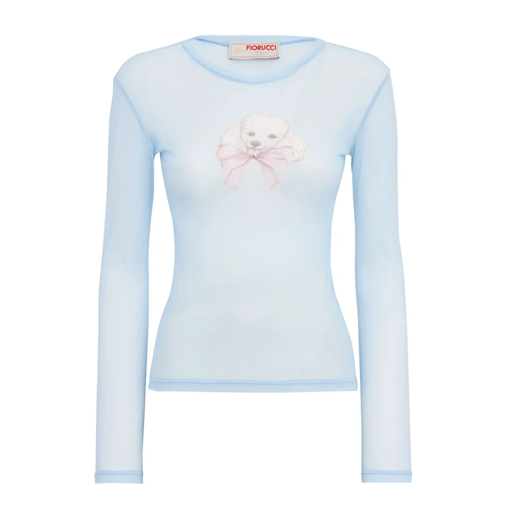 Fiorucci Women's Blue Long Sleeve Tops - Long Sleeve T-Shirts - Xs - Tops