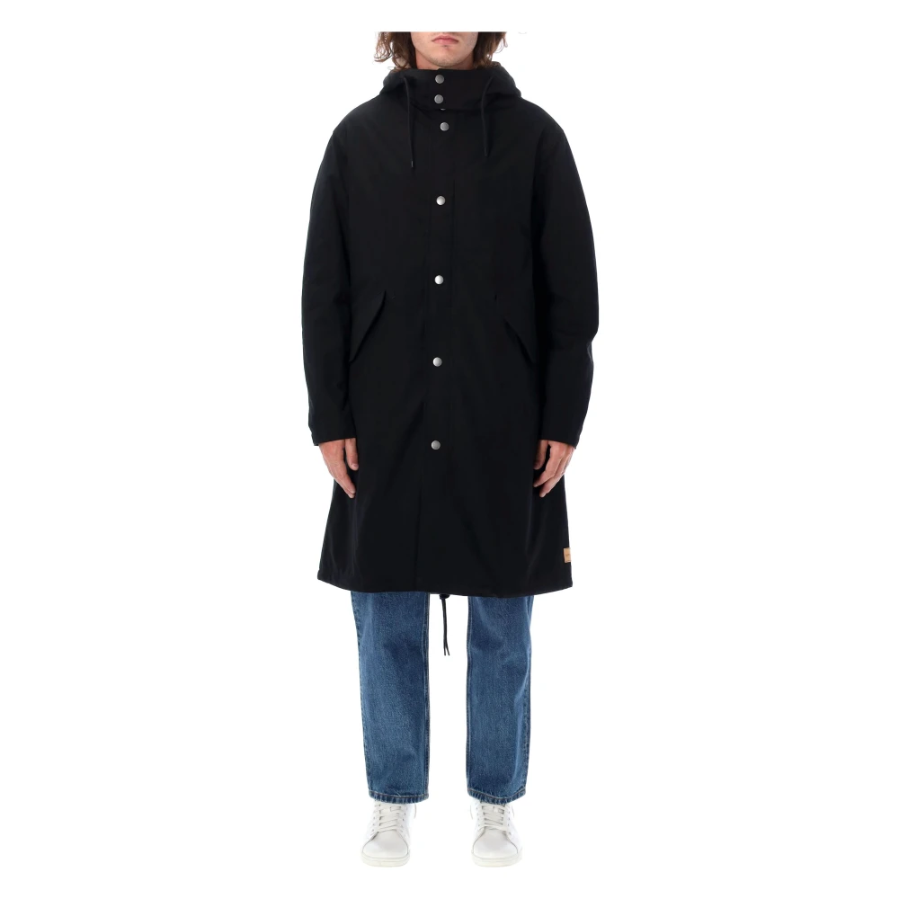 A.p.c. Zwarte Katoenen Hooded Parka Jas Black Heren