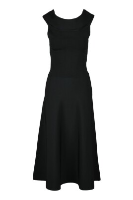 flared-long-dress-boat-neck-tunic