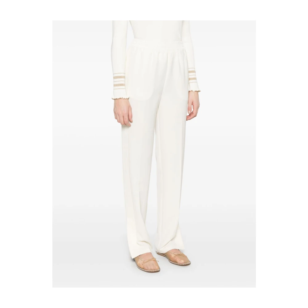 Twinset Witte Broek met Elastische Tailleband White Dames