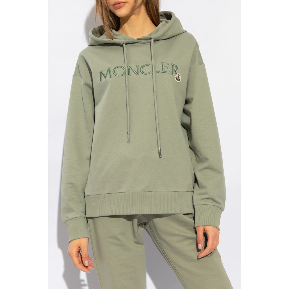 Moncler Hoodie met logo Green Dames