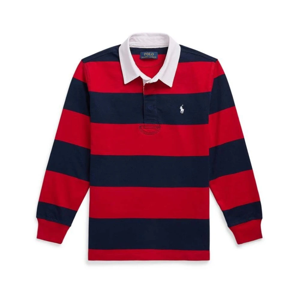 Polo Ralph Lauren Rugby Stickade Skjortor för Män Red, Pojke