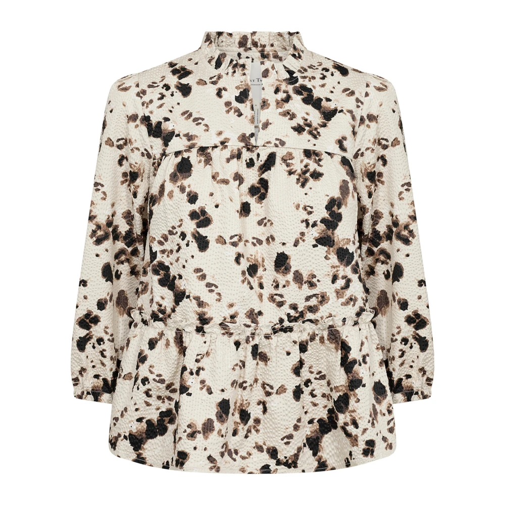 Part Two Luipaardprint Blouse met Ruches Multicolor Dames
