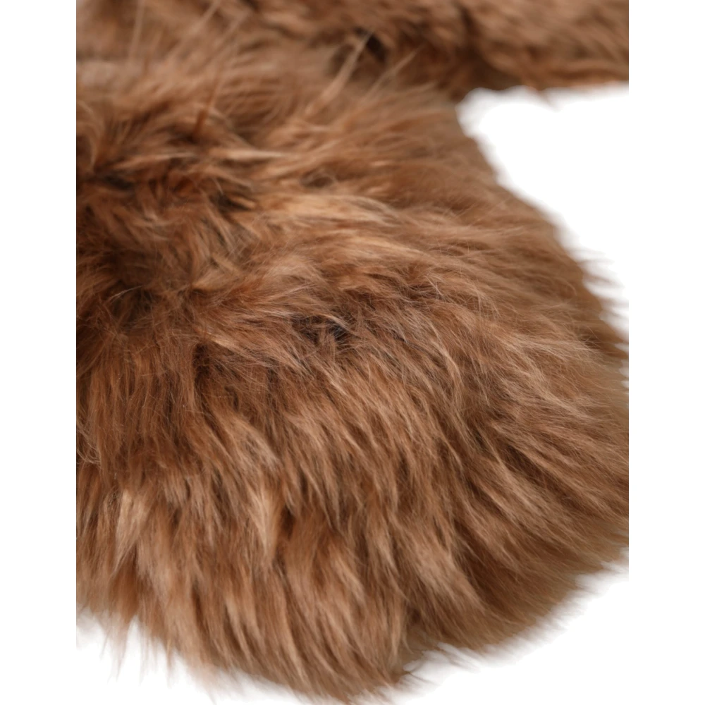 Dolce & Gabbana Bruine Kasjmier Gebreide Bontwanten Brown Dames