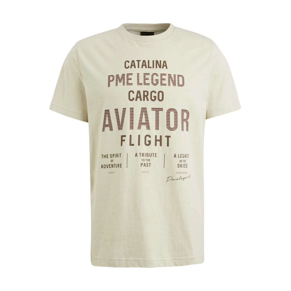 PME Legend Korte Mouw R-Neck Jersey T-shirt Beige Heren