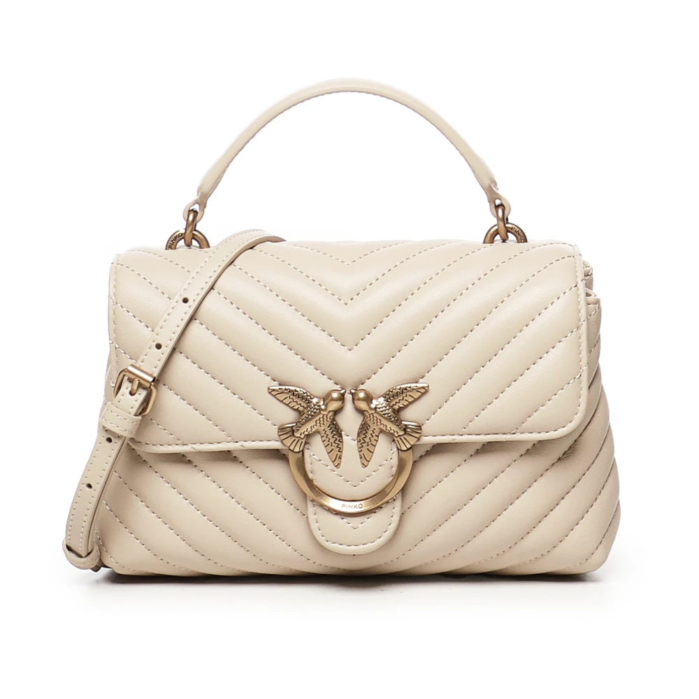 Pinko Handbags, Female, One Size, Quilted Mini Lady Love Bag Beige
