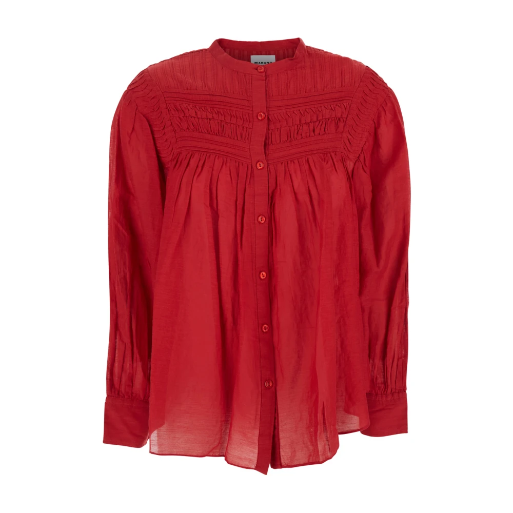 Isabel Marant Étoile Rode Shirt met Geplooide Details Red Dames