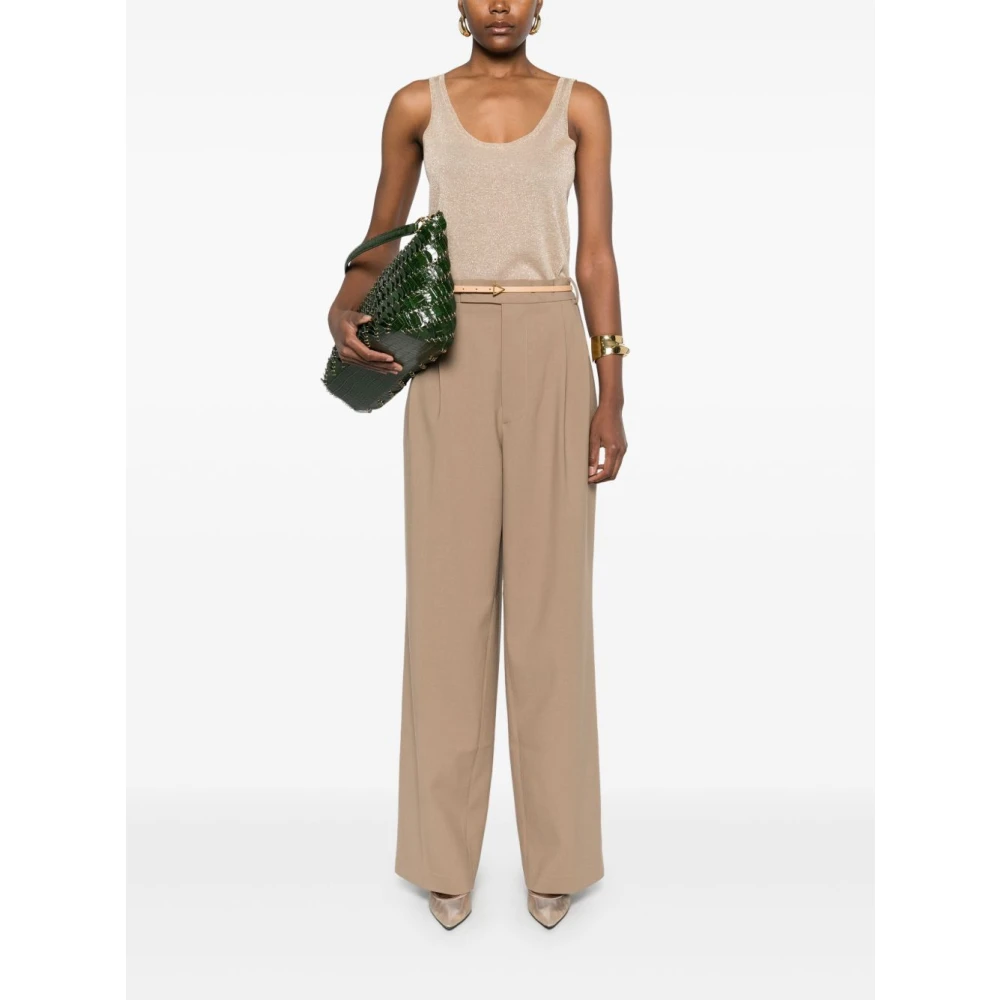 Saint Laurent Stijlvolle Zwarte Top Beige Dames