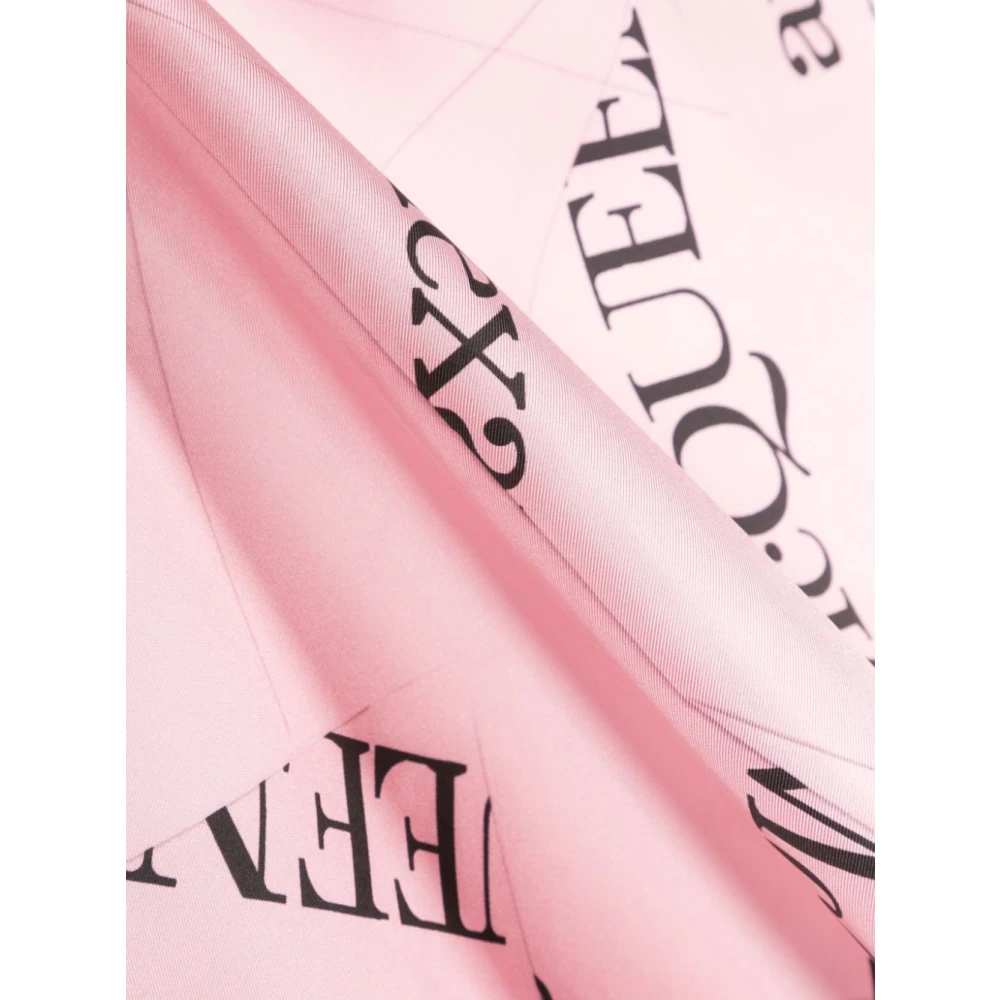 alexander mcqueen Roze Zijden Sjaal met Logo Motief Pink Dames