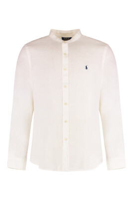 slim-fit-linen-shirt-with-rounded-hem