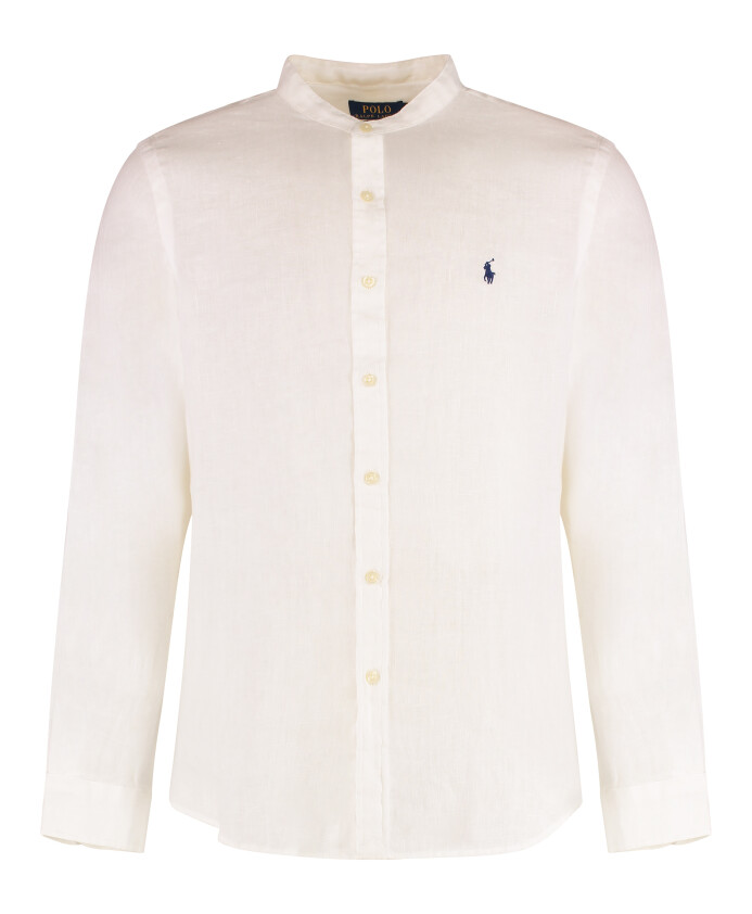 slim-fit-linen-shirt-with-rounded-hem