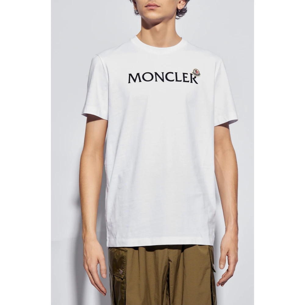 Moncler T-shirt met logo White Heren