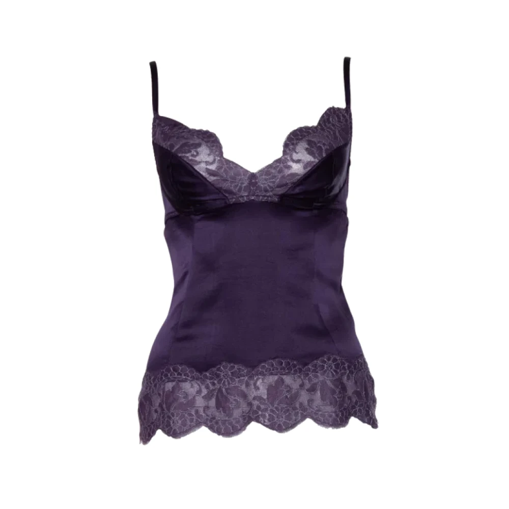 Dolce & Gabbana Pre-owned Silk tops Purple Dames