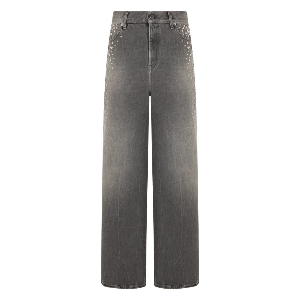 Golden Goose Women's Gray Boyfriend Jeans With Studs - Straight Fit Jeans - W26 - Jeans
