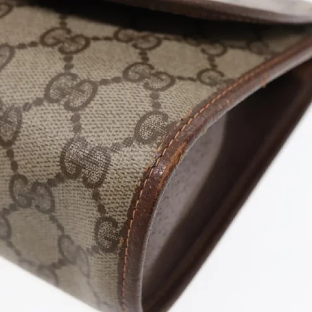 Gucci Vintage Pre-owned Leather clutches Beige Dames