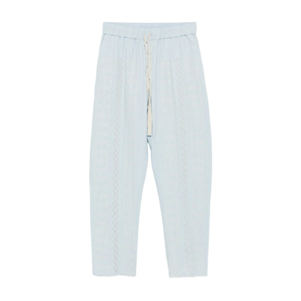 Semicouture Blue Buddy Trousers - Female - Straight Trousers - Xl - Trousers