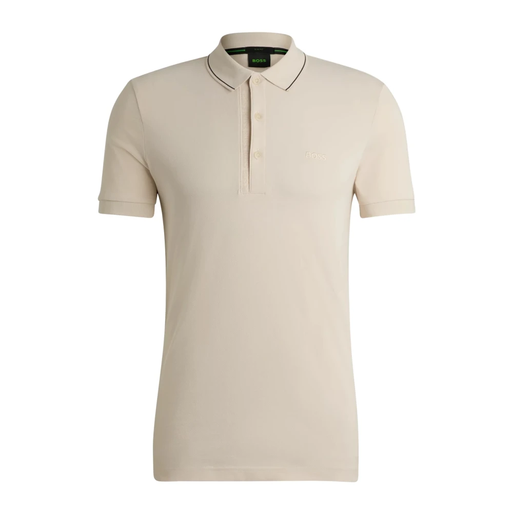 Hugo Boss Heren Piqué Katoenen Polo Shirt Beige Heren