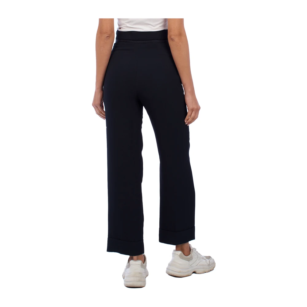 Emporio Armani Hoge taille palazzo broek voor vrouwen Black Dames