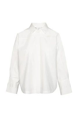 Vit Vävd Blus Topp Skjorta