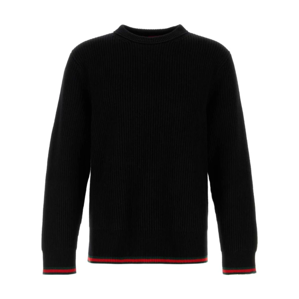 Gucci Zwarte Gebreide Trui met Ronde Hals Black Heren